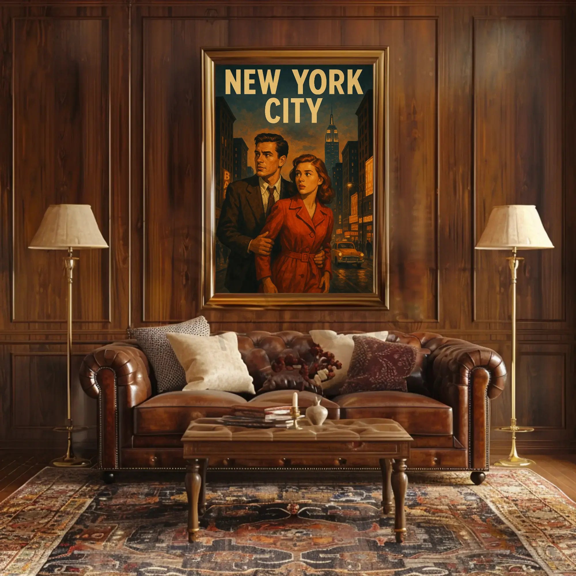 Vintage Noir New York City Drama Artistic Poster PosterGoat