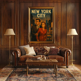Vintage Noir New York City Drama Artistic Poster PosterGoat