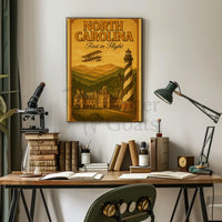 Vintage North Carolina Aviation Charm Travel Poster PosterGoat