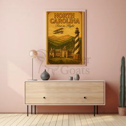 Vintage North Carolina Aviation Charm Travel Poster PosterGoat