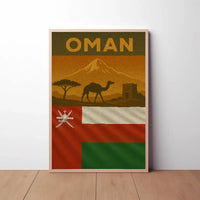 Vintage Oman Desert Scene Travel Poster PosterGoat