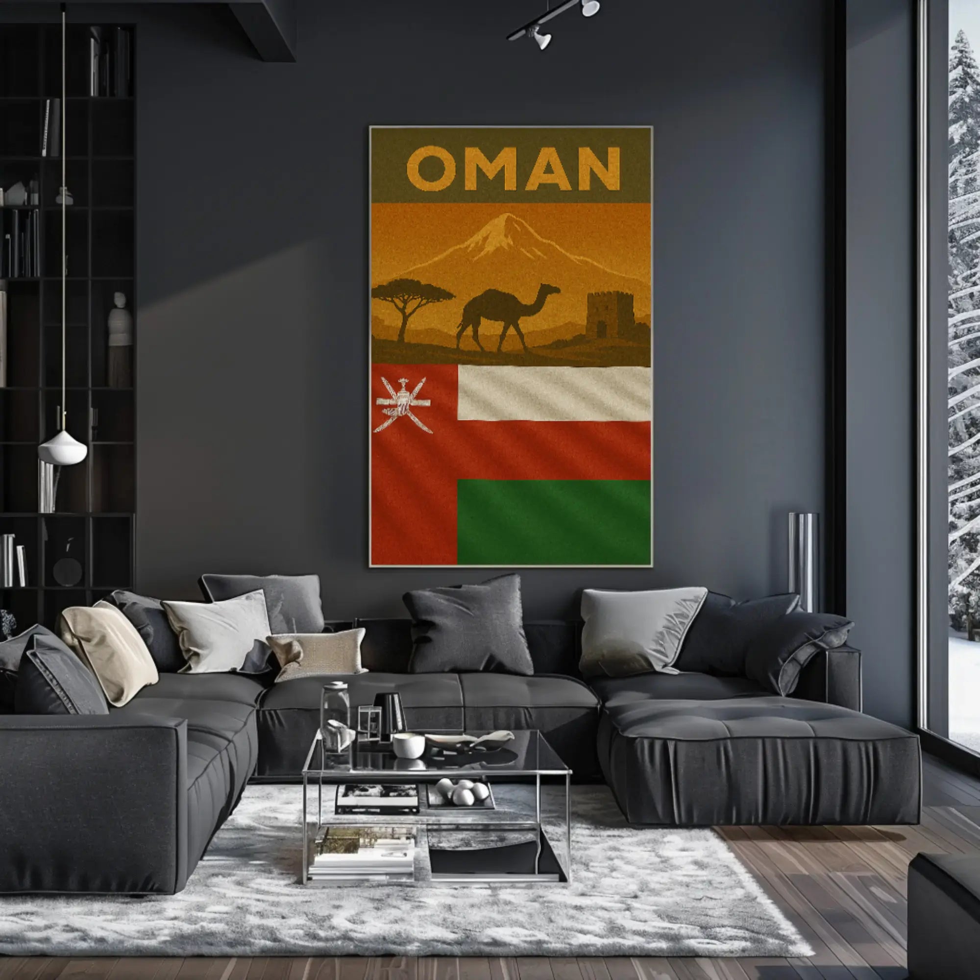 Vintage Oman Desert Scene Travel Poster PosterGoat