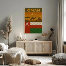 Vintage Oman Desert Scene Travel Poster PosterGoat