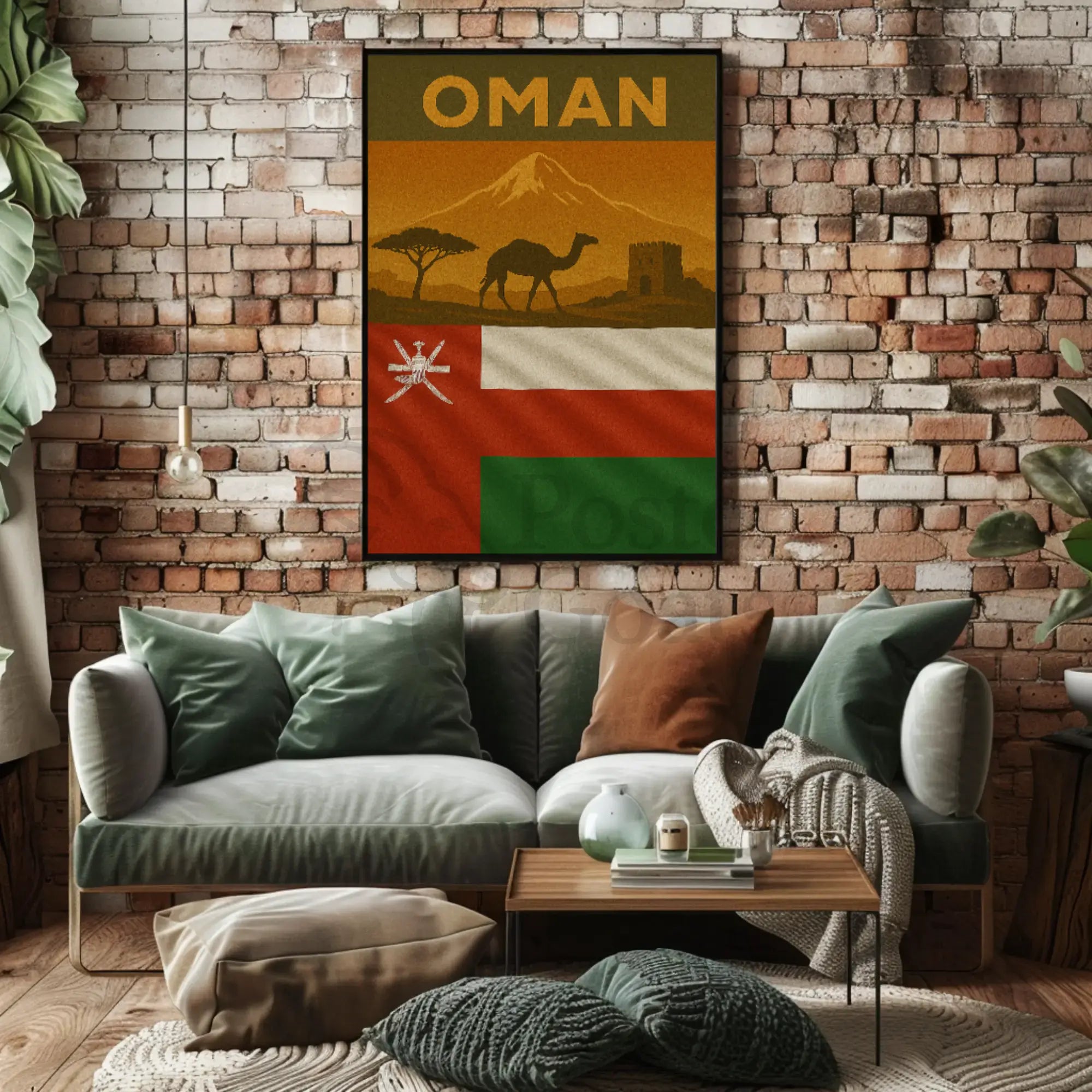 Vintage Oman Desert Scene Travel Poster PosterGoat