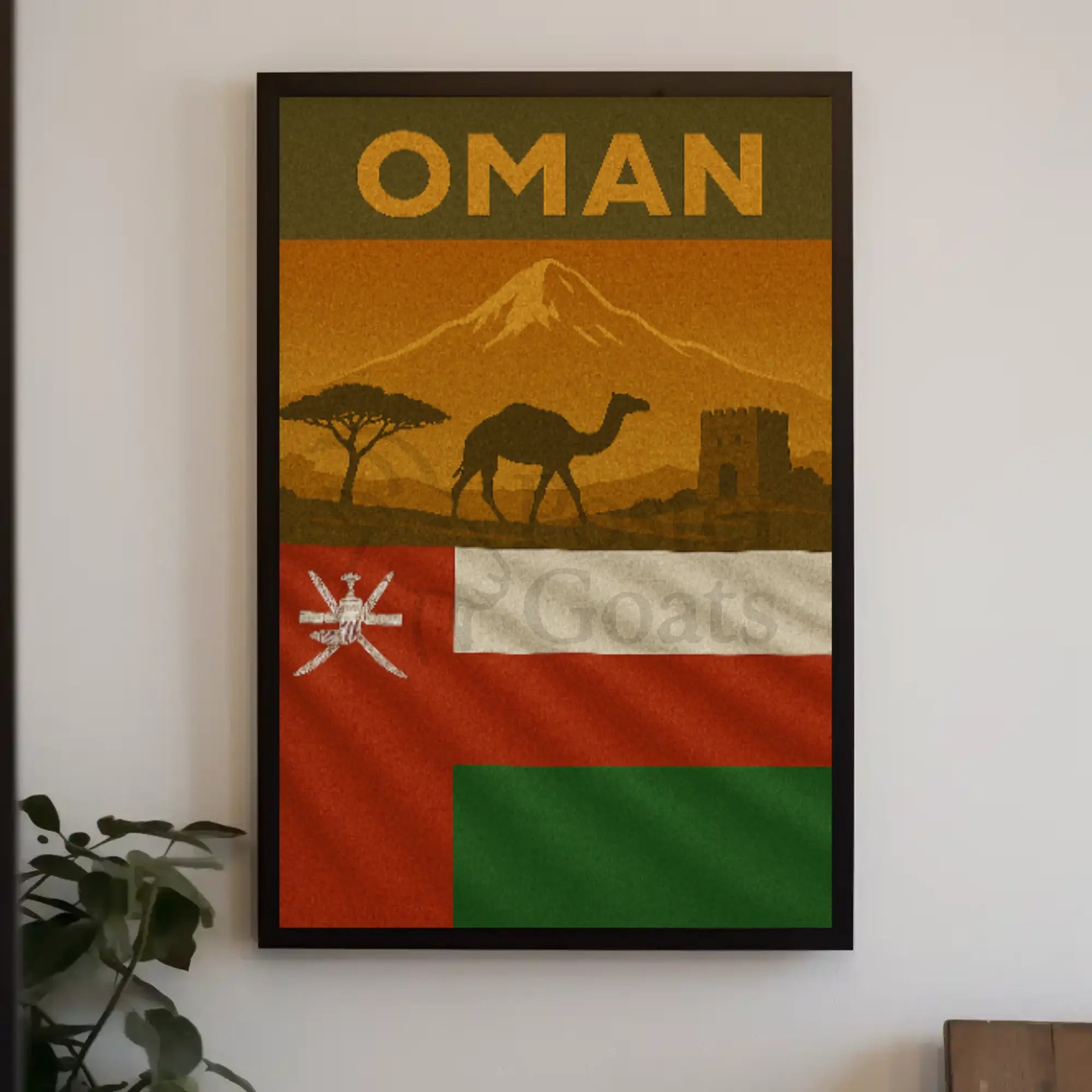 Vintage Oman Desert Scene Travel Poster PosterGoat