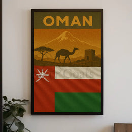Vintage Oman Desert Scene Travel Poster PosterGoat