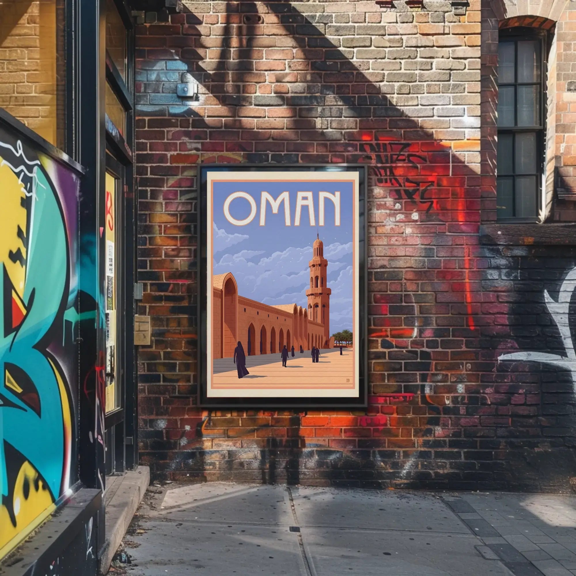 Vintage Oman Mosque Travel Poster PosterGoat