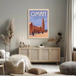 Vintage Oman Mosque Travel Poster PosterGoat