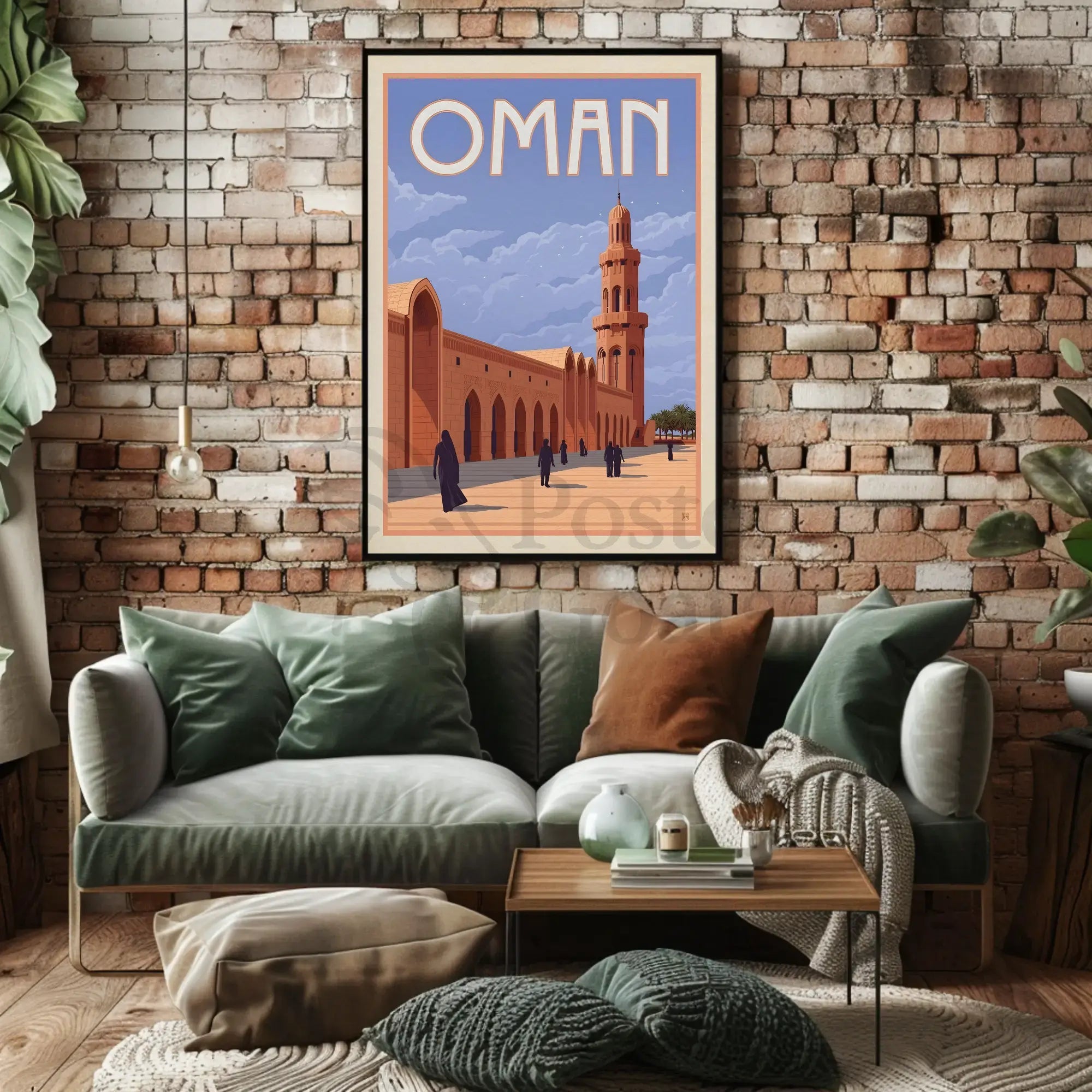 Vintage Oman Mosque Travel Poster PosterGoat
