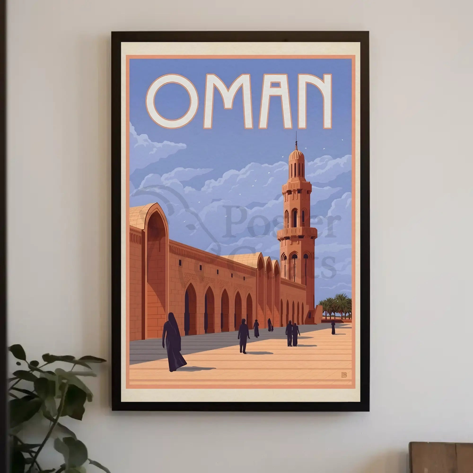 Vintage Oman Mosque Travel Poster PosterGoat