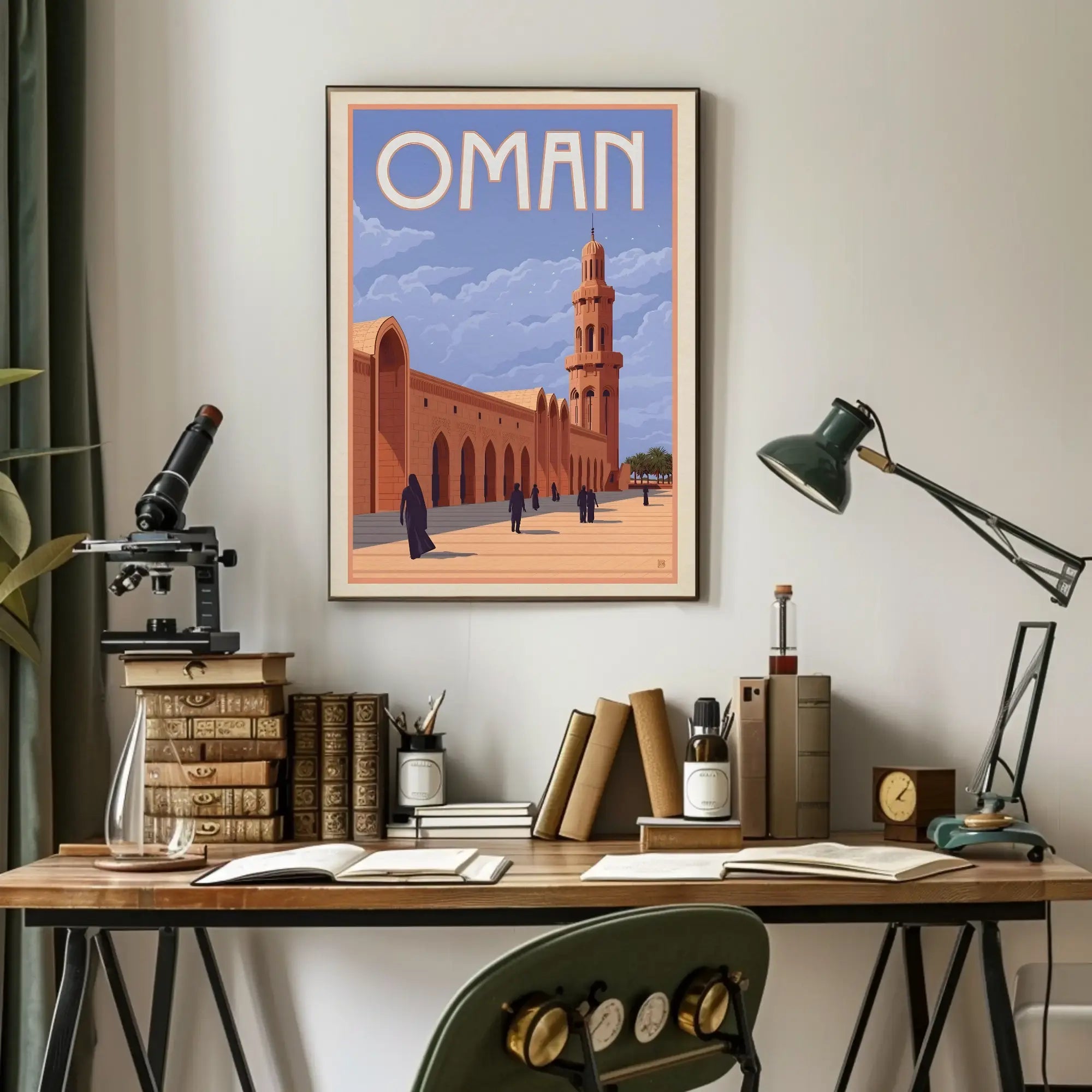 Vintage Oman Mosque Travel Poster PosterGoat