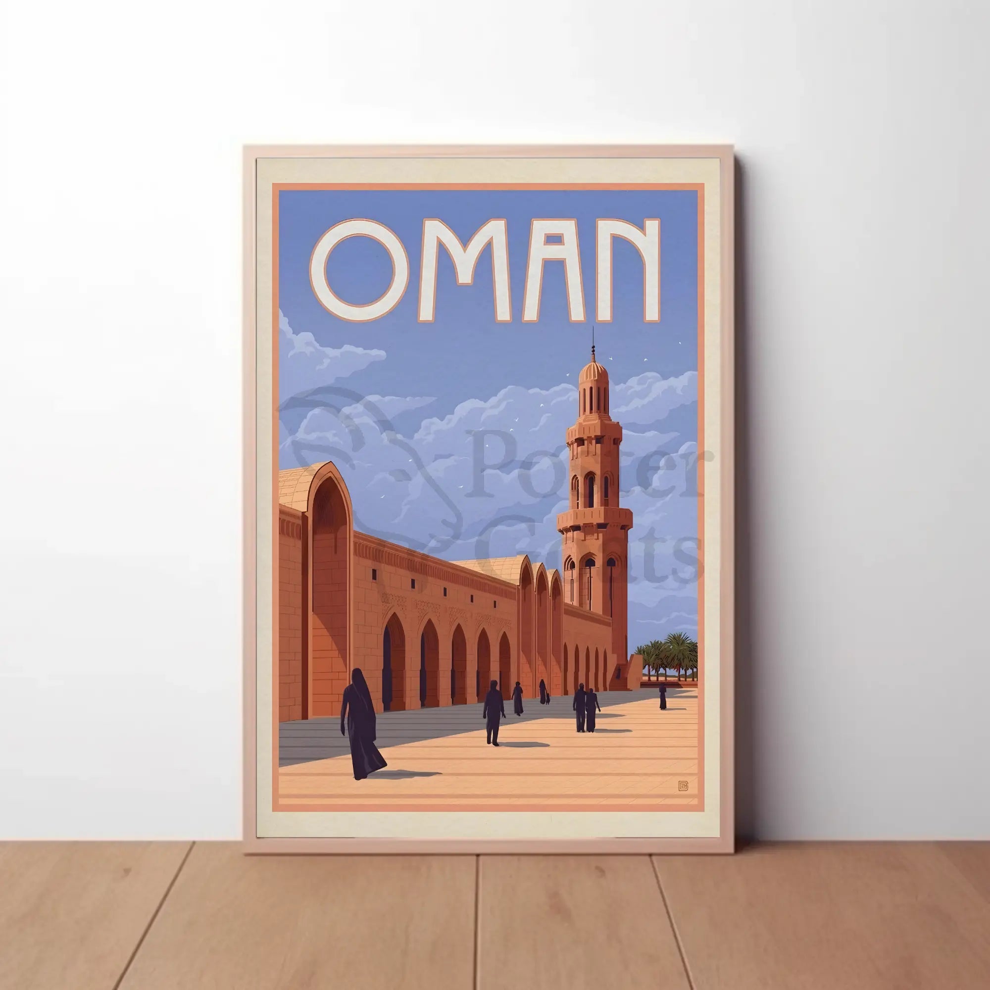 Vintage Oman Mosque Travel Poster PosterGoat