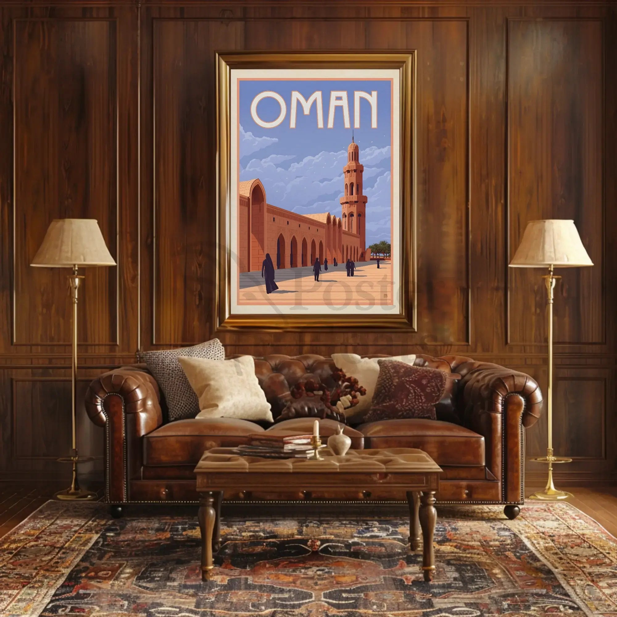 Vintage Oman Mosque Travel Poster PosterGoat