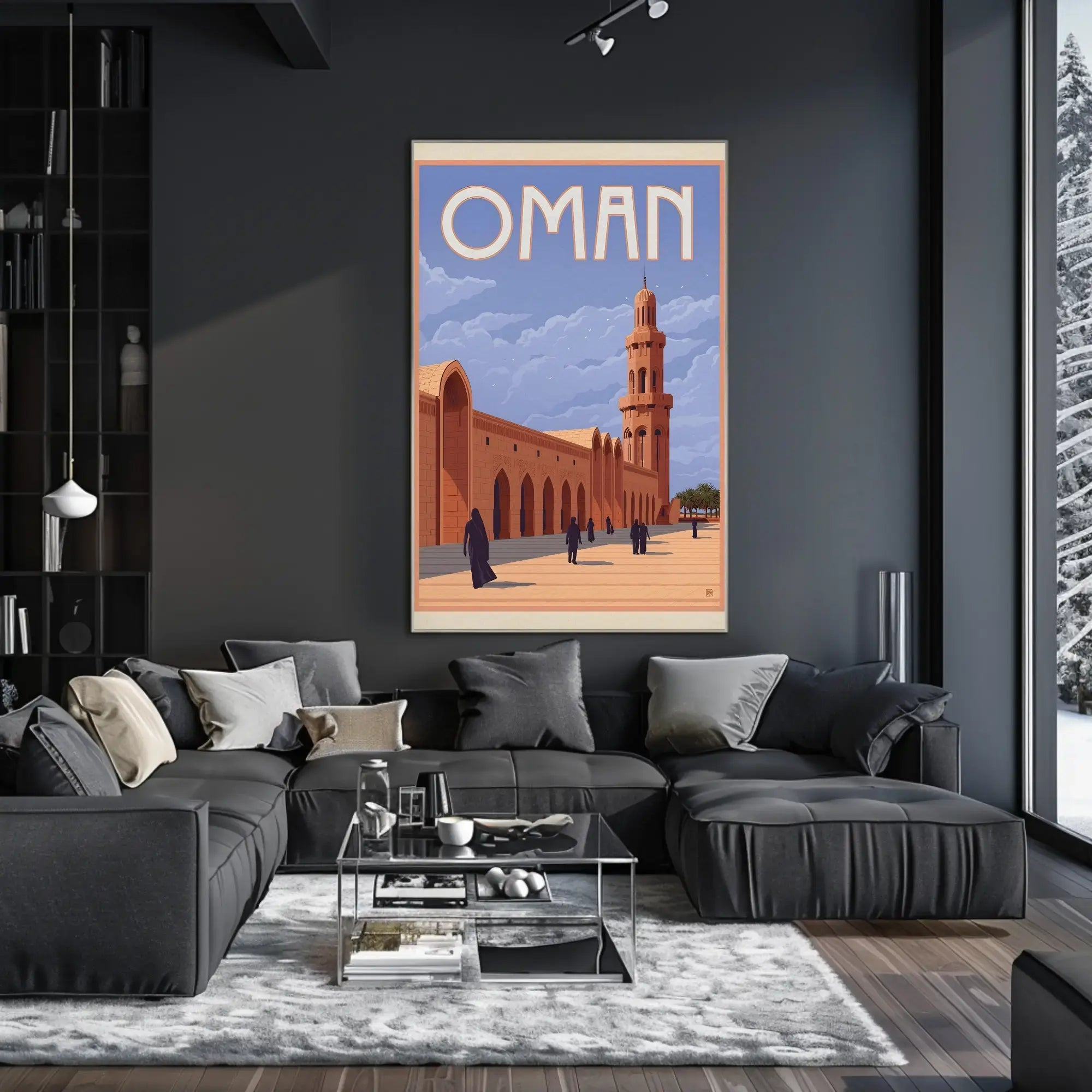 Vintage Oman Mosque Travel Poster PosterGoat
