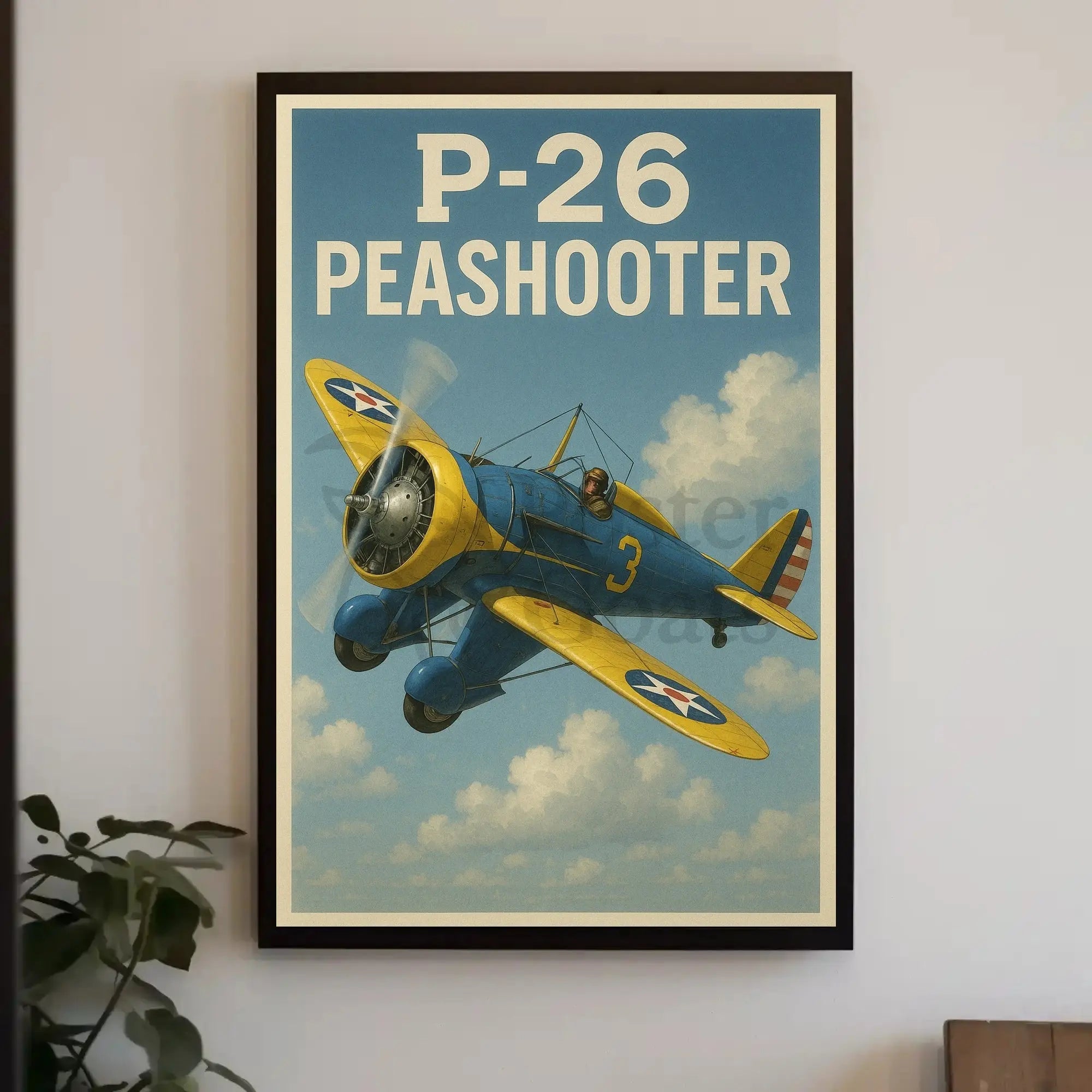 Vintage P-26 Peashooter Adventure Military Aviation Poster PosterGoat