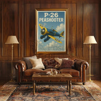 Vintage P-26 Peashooter Adventure Military Aviation Poster PosterGoat