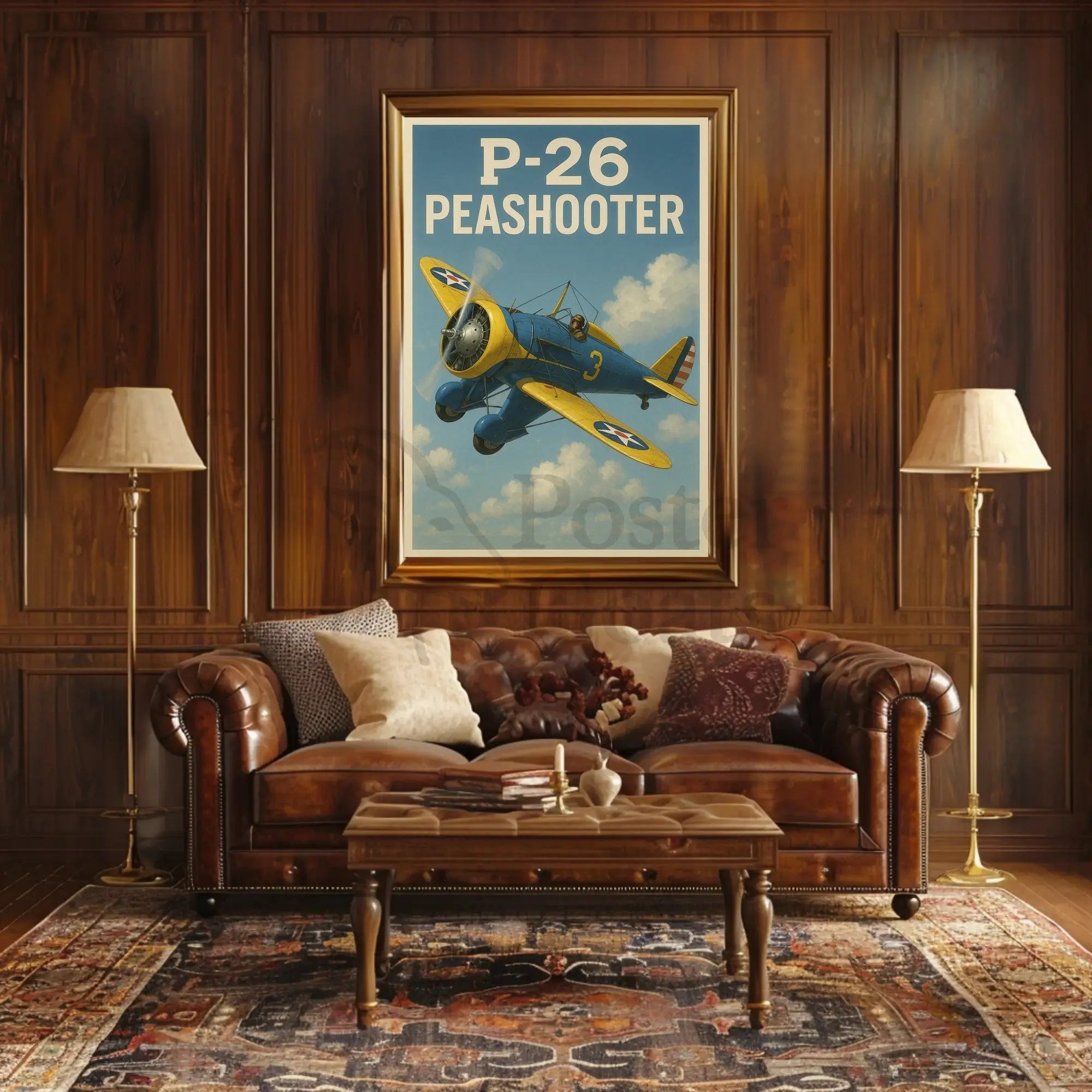 Vintage P-26 Peashooter Adventure Military Aviation Poster PosterGoat