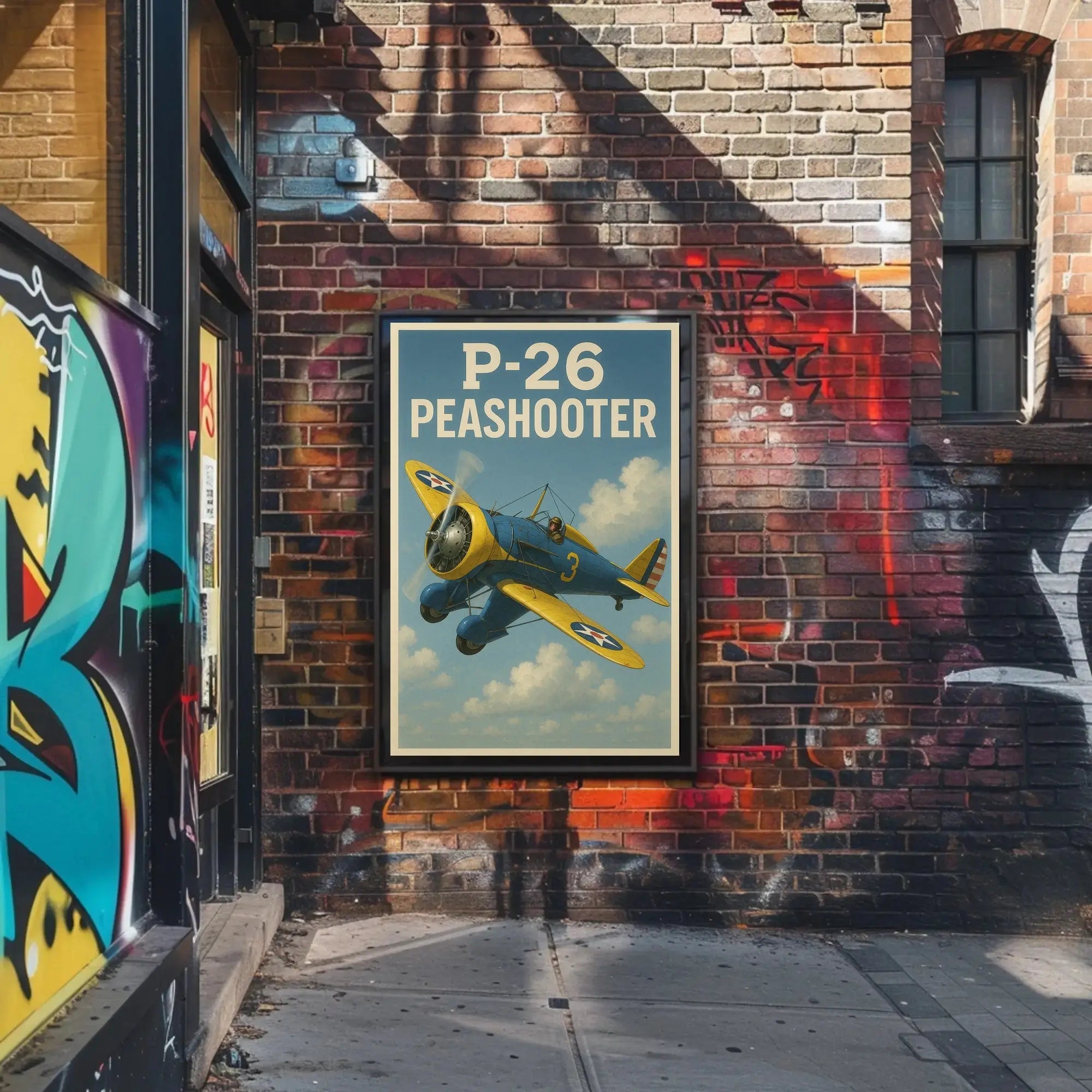 Vintage P-26 Peashooter Adventure Military Aviation Poster PosterGoat