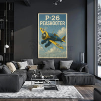 Vintage P-26 Peashooter Adventure Military Aviation Poster PosterGoat