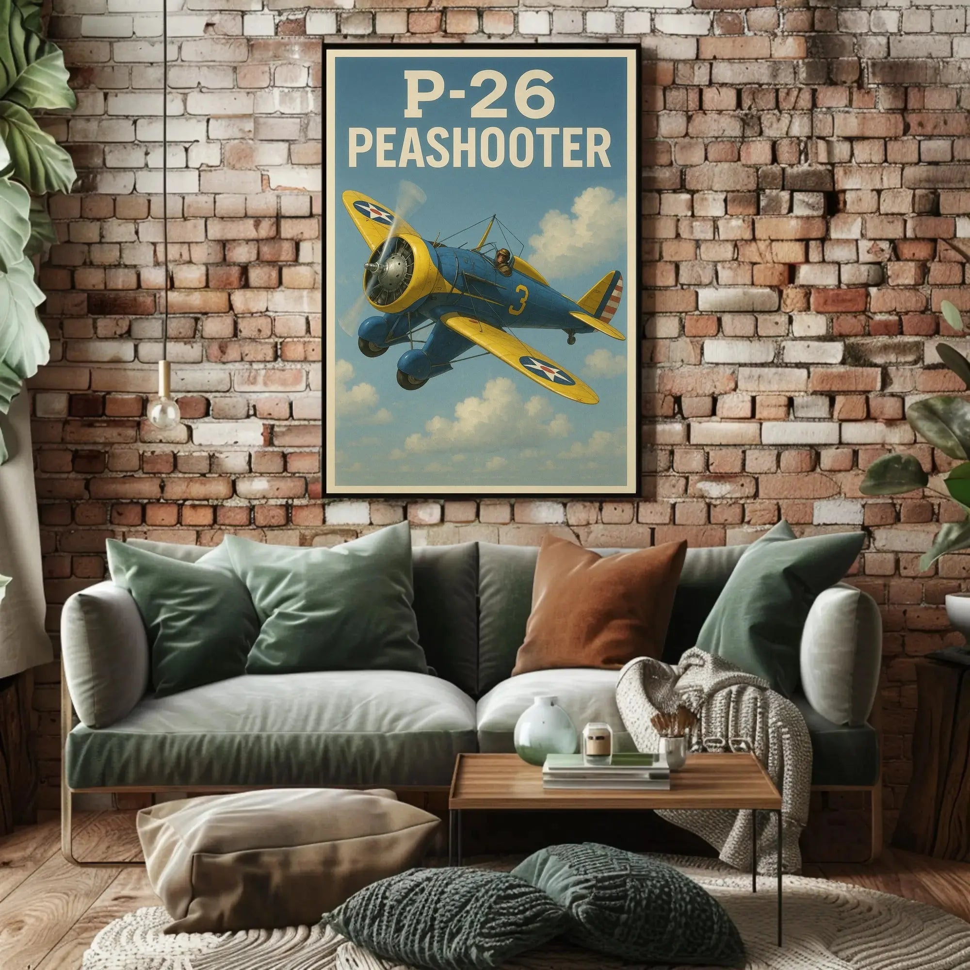 Vintage P-26 Peashooter Adventure Military Aviation Poster PosterGoat