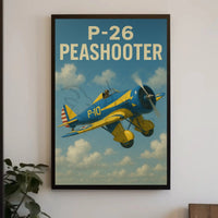 Vintage P-26 Peashooter Airplane Historical Aviation Poster PosterGoat