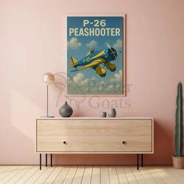 Vintage P-26 Peashooter Airplane Historical Aviation Poster PosterGoat