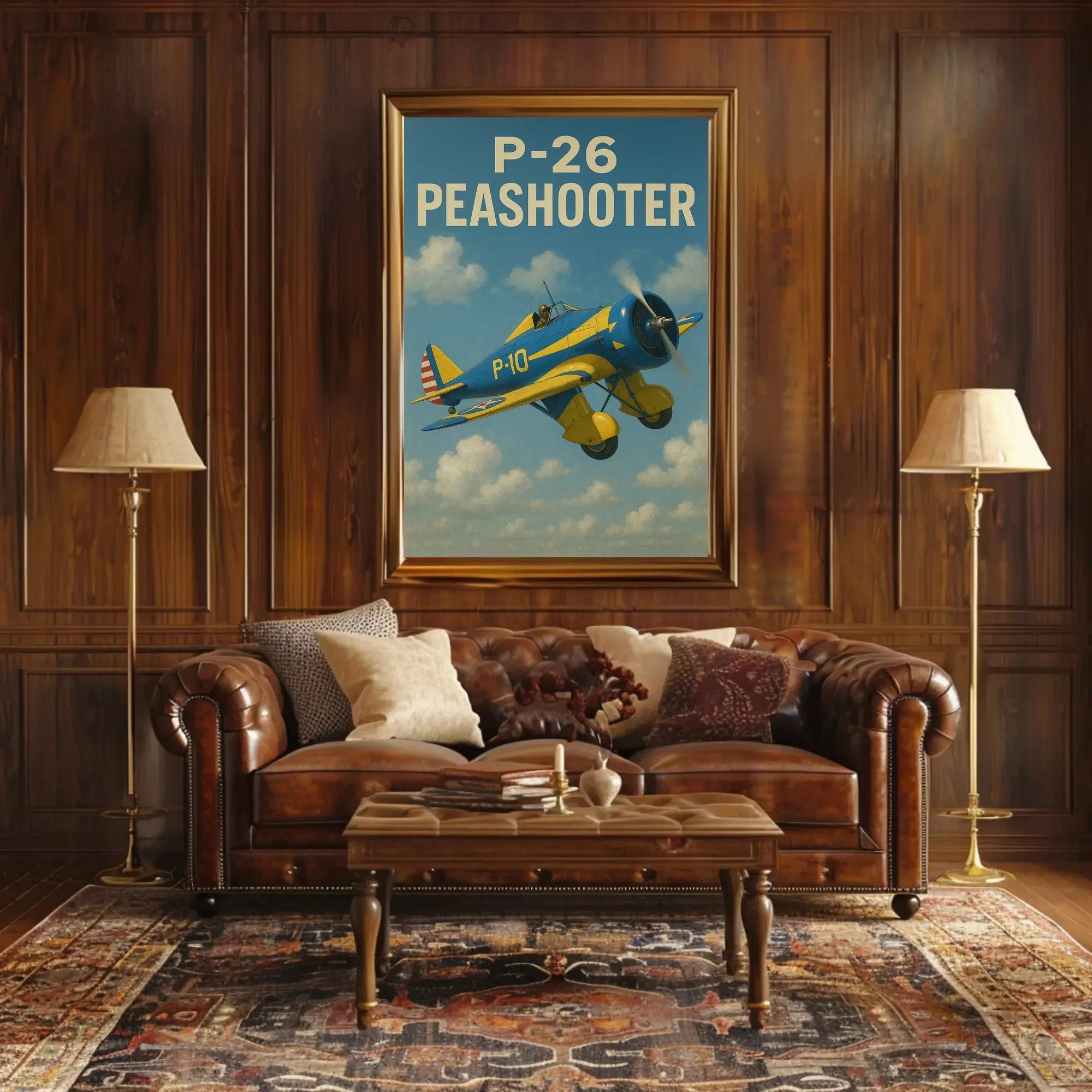 Vintage P-26 Peashooter Airplane Historical Aviation Poster PosterGoat