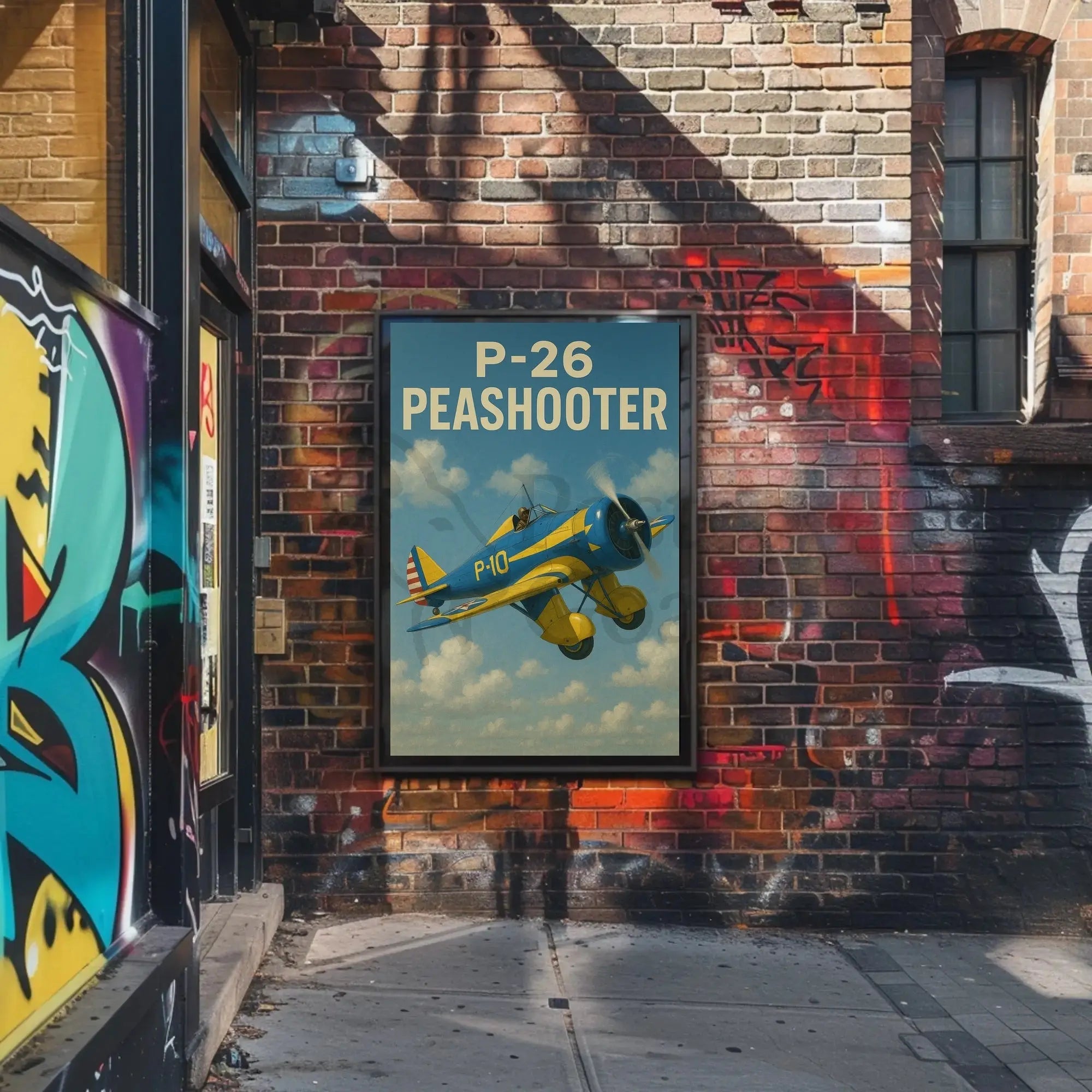 Vintage P-26 Peashooter Airplane Historical Aviation Poster PosterGoat
