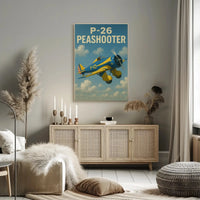 Vintage P-26 Peashooter Airplane Historical Aviation Poster PosterGoat