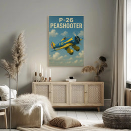Vintage P-26 Peashooter Airplane Historical Aviation Poster PosterGoat