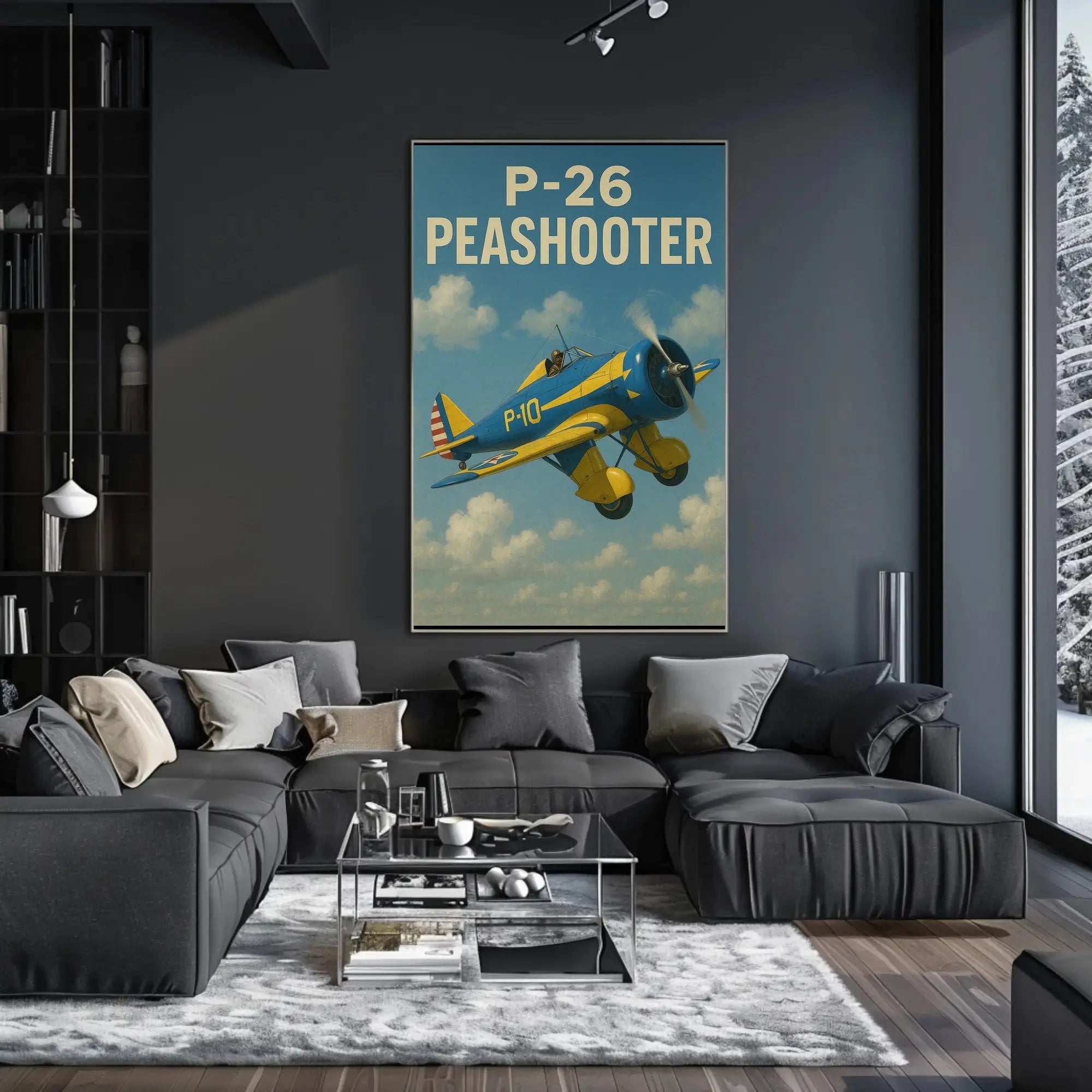 Vintage P-26 Peashooter Airplane Historical Aviation Poster PosterGoat