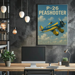 Vintage P-26 Peashooter Airplane Historical Aviation Poster PosterGoat