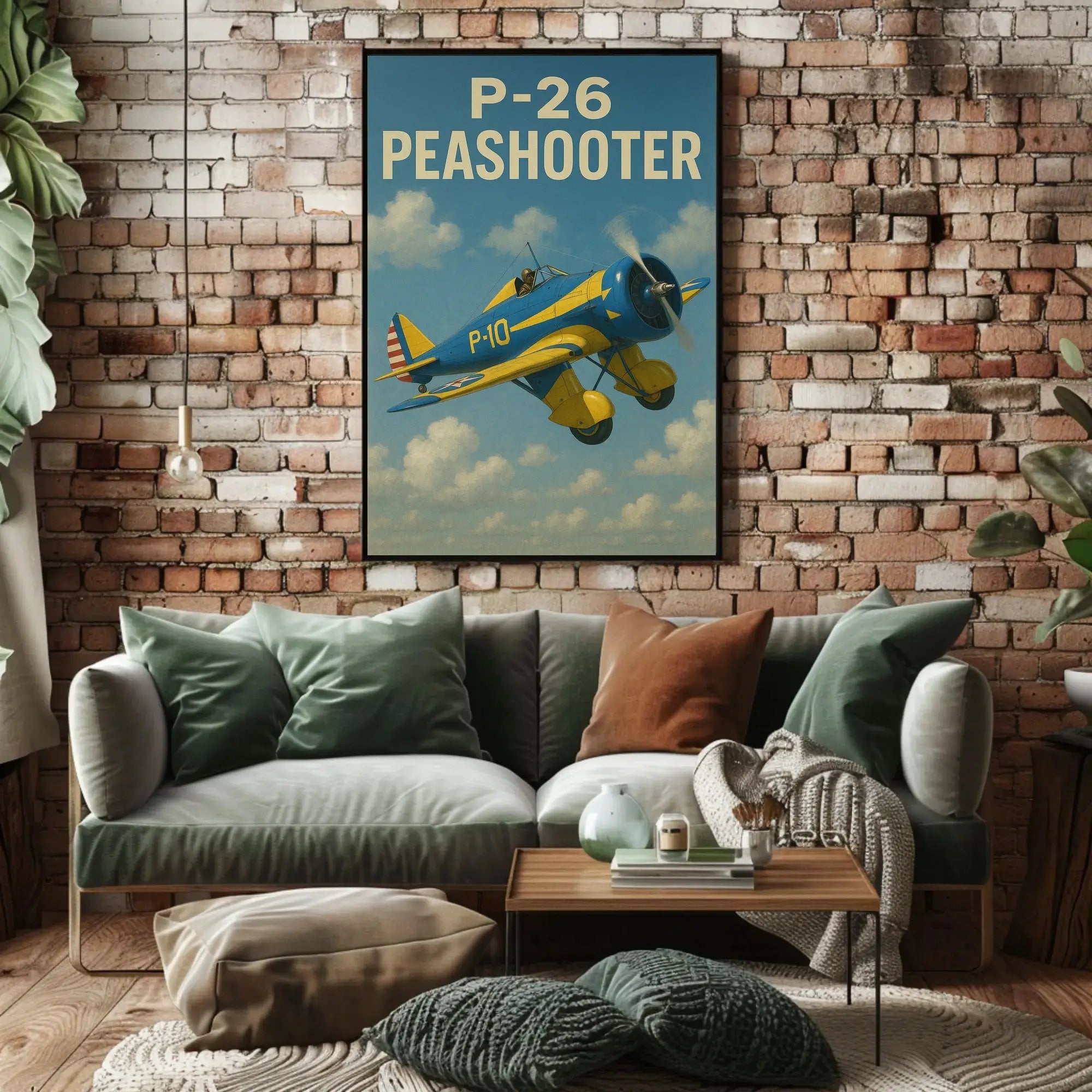Vintage P-26 Peashooter Airplane Historical Aviation Poster PosterGoat