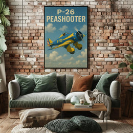Vintage P-26 Peashooter Airplane Historical Aviation Poster PosterGoat
