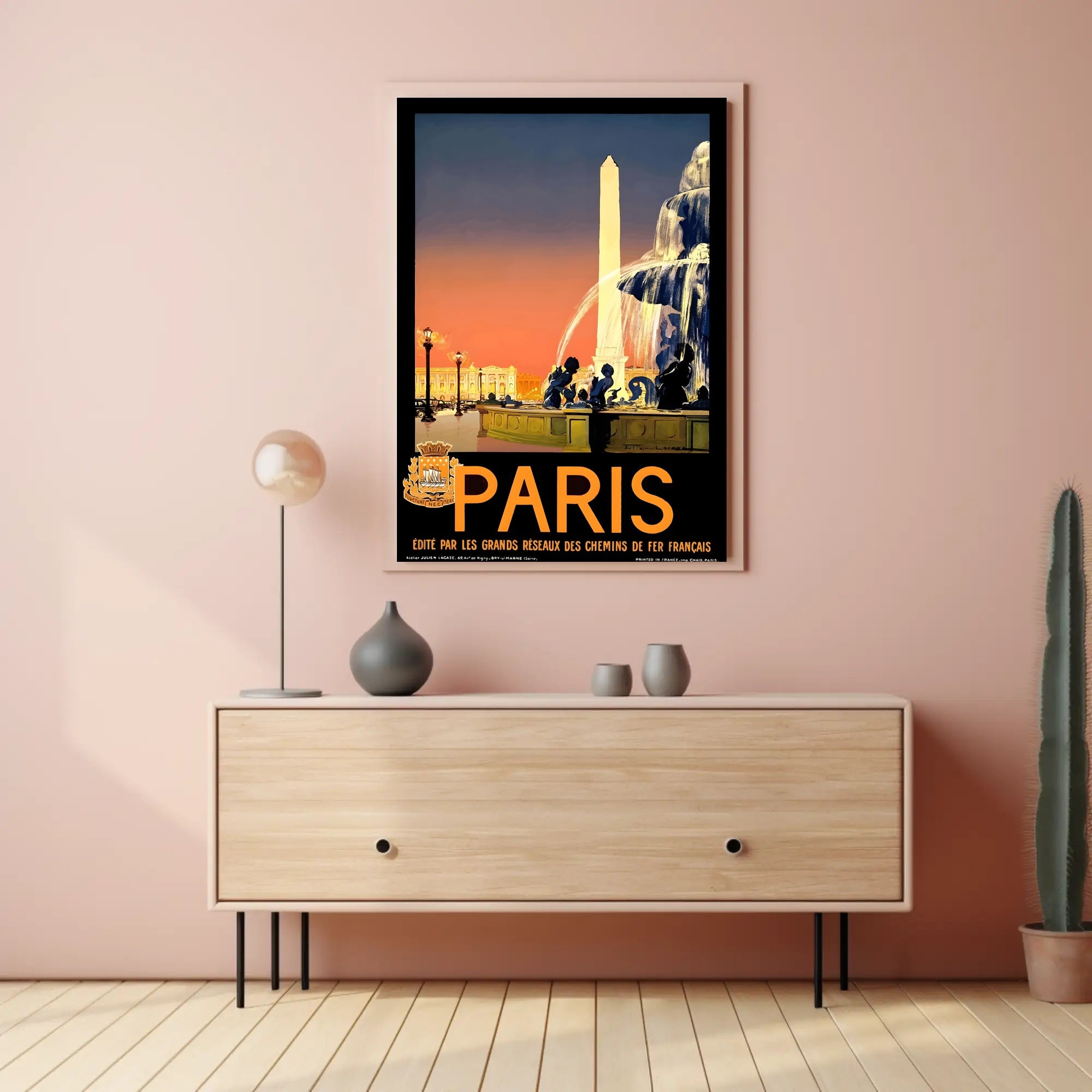 Vintage Parisian Obelisk Scene: Romantic Travel Poster PosterGoat
