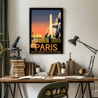 Vintage Parisian Obelisk Scene: Romantic Travel Poster PosterGoat