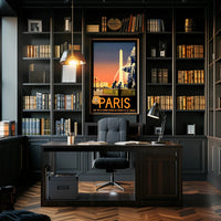 Vintage Parisian Obelisk Scene: Romantic Travel Poster PosterGoat