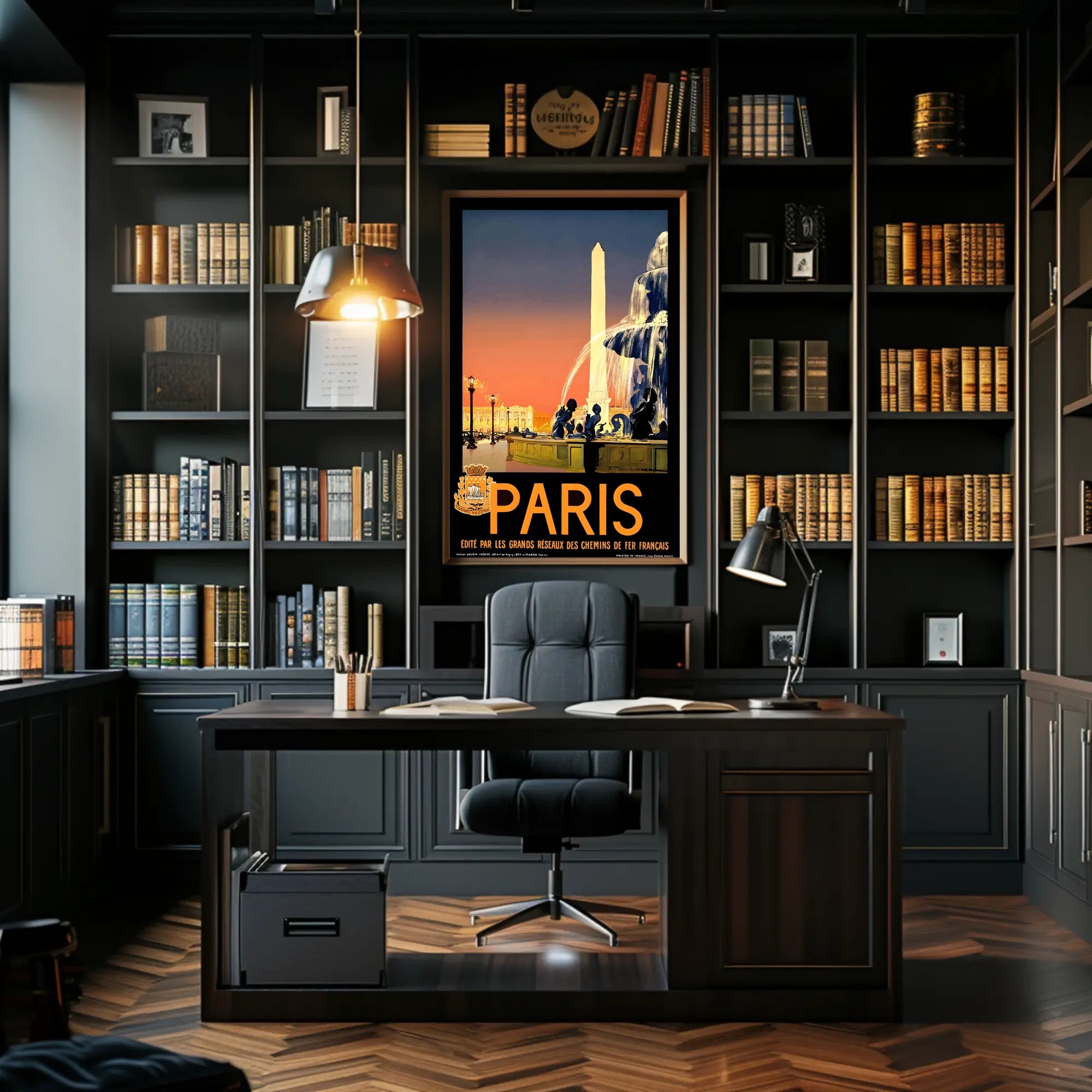Vintage Parisian Obelisk Scene: Romantic Travel Poster PosterGoat