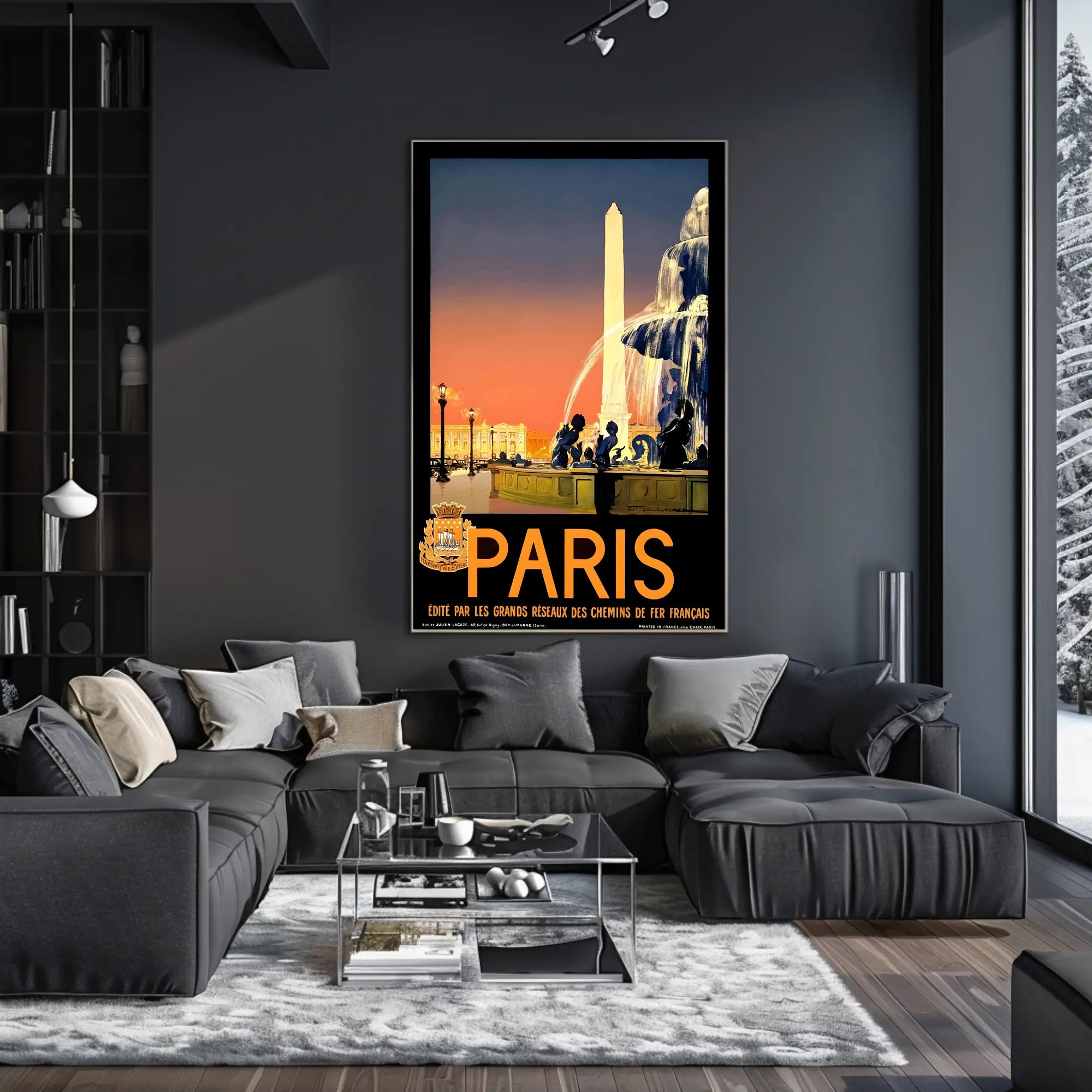 Vintage Parisian Obelisk Scene: Romantic Travel Poster PosterGoat