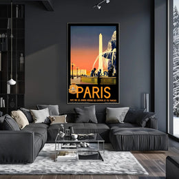 Vintage Parisian Obelisk Scene: Romantic Travel Poster PosterGoat