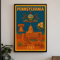 Vintage Pennsylvania 1787 Liberty Bell Heritage Poster PosterGoat