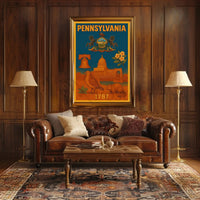 Vintage Pennsylvania 1787 Liberty Bell Heritage Poster PosterGoat