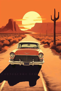 Vintage Road Trip Americana, Travel Poster PosterGoat