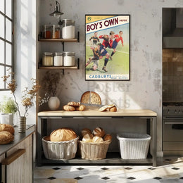 Vintage Rugby Match Illustration from 1937 Sports Poster PosterGoat