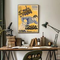 Vintage Rugby Match Italy Catalonia Sports Poster PosterGoat