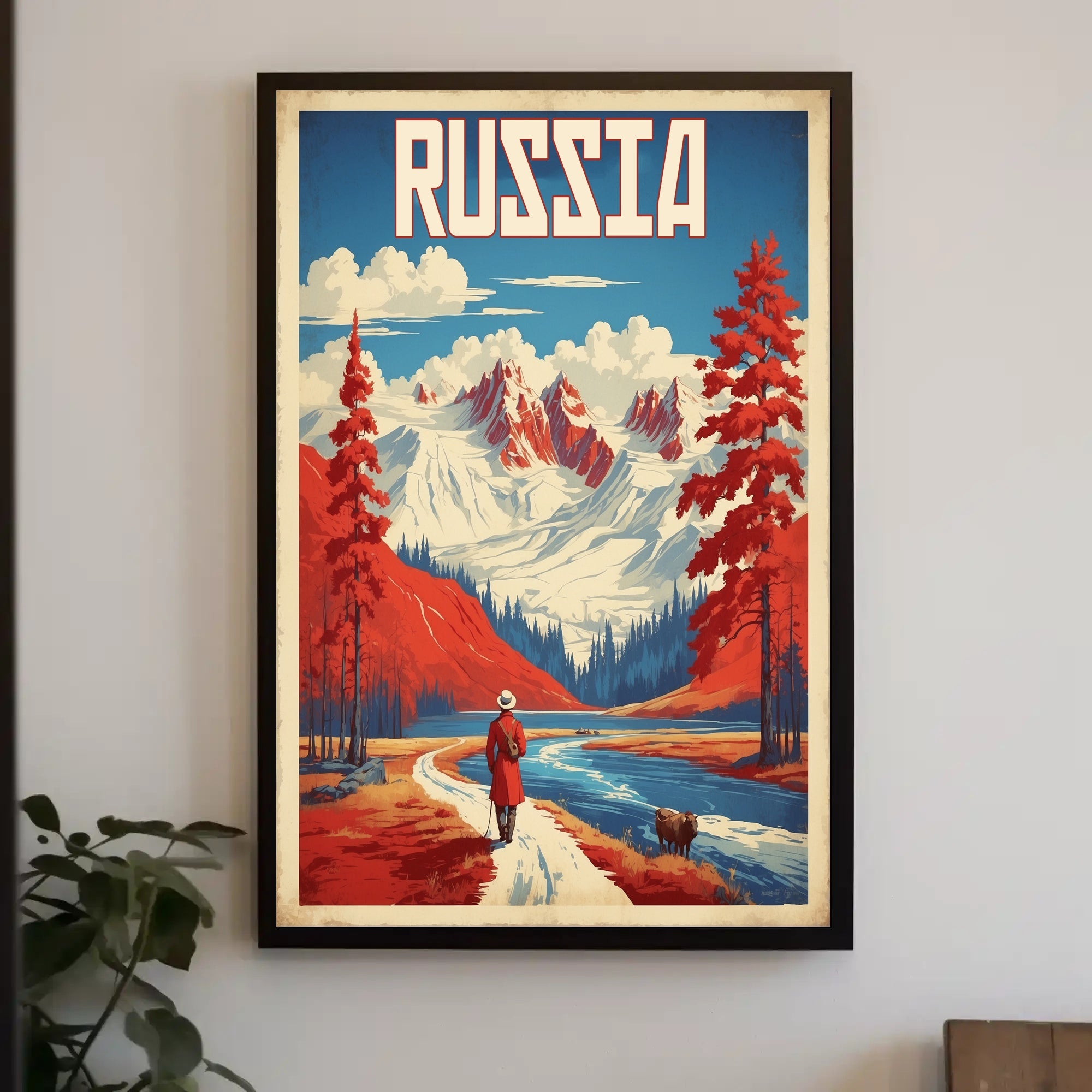 Vintage Russian Landscape Explorer Travel Poster PosterGoat