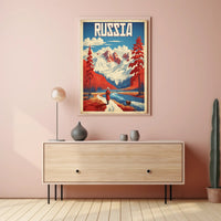 Vintage Russian Landscape Explorer Travel Poster PosterGoat