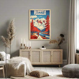 Vintage Russian Landscape Explorer Travel Poster PosterGoat