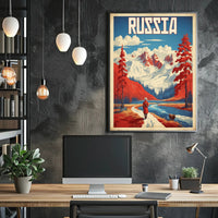 Vintage Russian Landscape Explorer Travel Poster PosterGoat