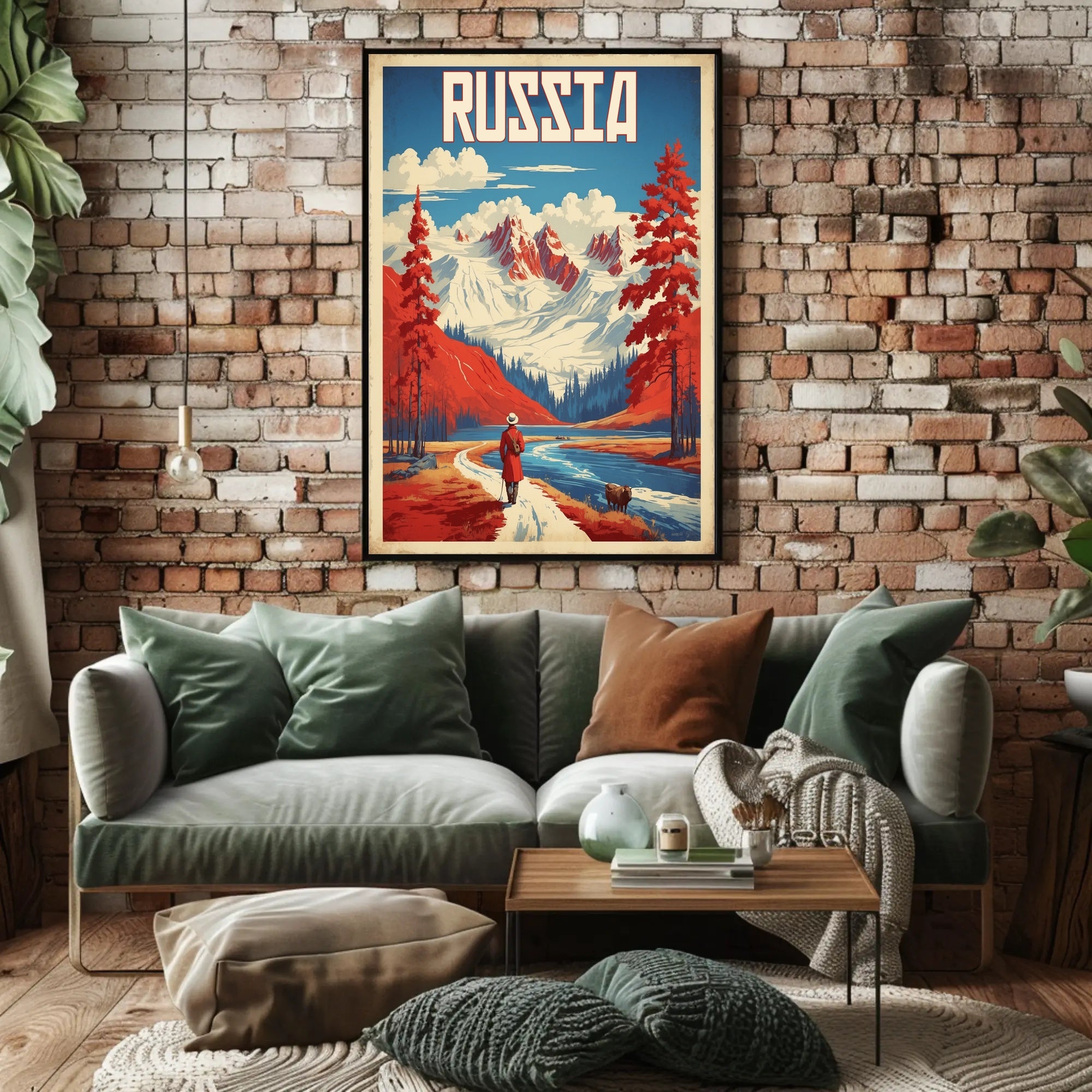 Vintage Russian Landscape Explorer Travel Poster PosterGoat